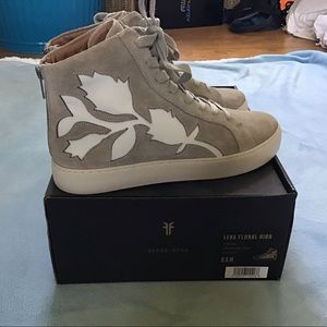 Frye Lena Floral High Top, new w/box,leather/suede